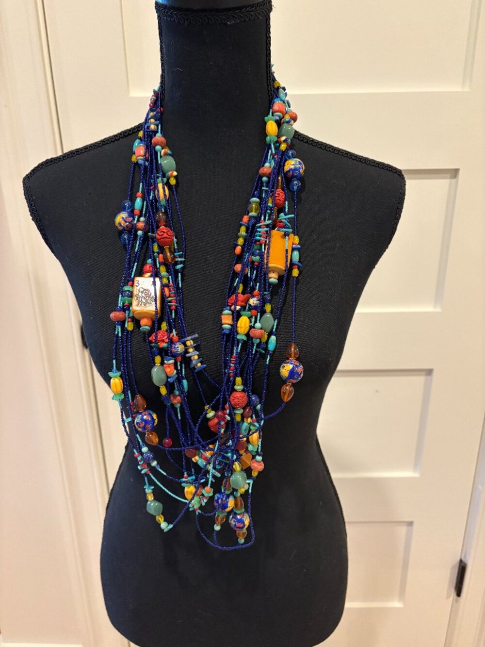 Amazing Huge Multi Strand Estate Jewelry Necklace Bakelite Beads
